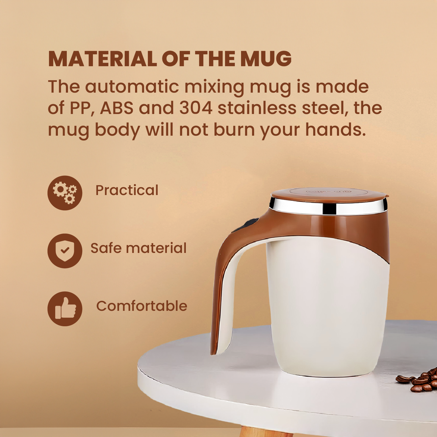 The Mixt Mug | Smart Self-Stirring Mug | 380 ML